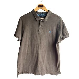 Polo Ralph Lauren Men's Brown Short Sleeve Shirt Size Medium Cotton Viscose